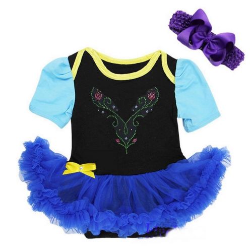  Amedahk Baby Princess Black Royal Blue Bodysuit Tutu