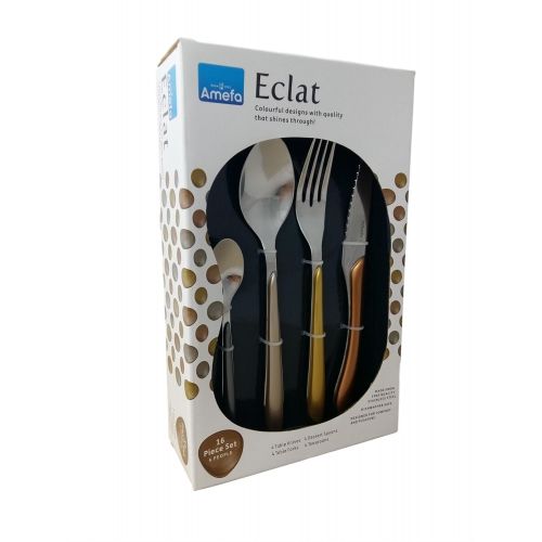 Amefa Eclat Exclusive Shiny Metals 16Piece 4Person Cutlery Canteen Cutlery Set
