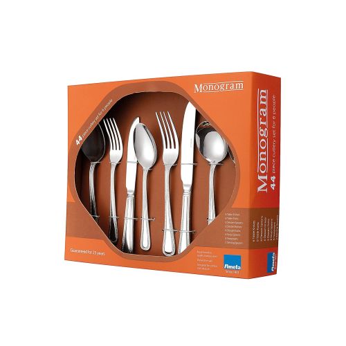  Amefa Vintage Rattail 44Piece Cutlery Set for 6People, Gift Boxed