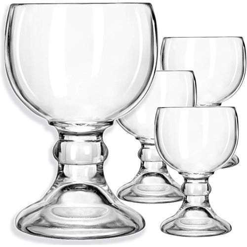  [아마존베스트]Amehla Schooner Beer Glasses Set - 21-ounce Large Margarita Glass, Big Goblet Style Beer Glass for Coronarita, Fish Bowl Glasses for Drinks - Set of 4