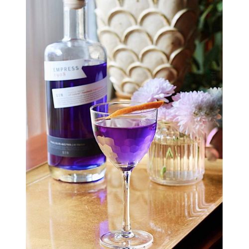  [아마존베스트]Amehla Nick and Nora Coupe Cocktail Glasses - Handblown Set of 2, Hand Etched Vintage Small Coupe Glass to Serve a Manhattan, Martini, Aperitif, Algonquin, or Port Wine, 5-ounce (Honeycom