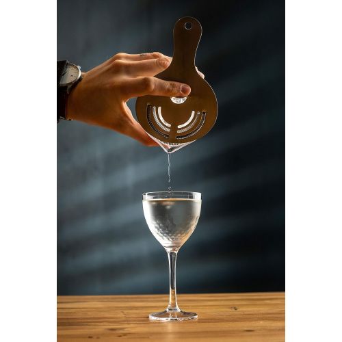  [아마존베스트]Amehla Nick and Nora Coupe Cocktail Glasses - Handblown Set of 2, Hand Etched Vintage Small Coupe Glass to Serve a Manhattan, Martini, Aperitif, Algonquin, or Port Wine, 5-ounce (Honeycom