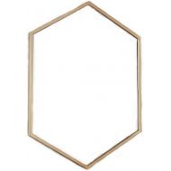 Amelie AI-Makeup mirror Amelie AI Simple Bathroom Mirror Wrought Iron Hexagonal Wall Mounted Mirror Gold Living Room Dressing Table Decorative Mirror (Size : W50CMx70CM)