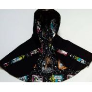 Amelieandatticus Reversible Star Wars Hooded Cape - Black Corduroy with Beautiful Star Wars Lining Size 1-3 Years