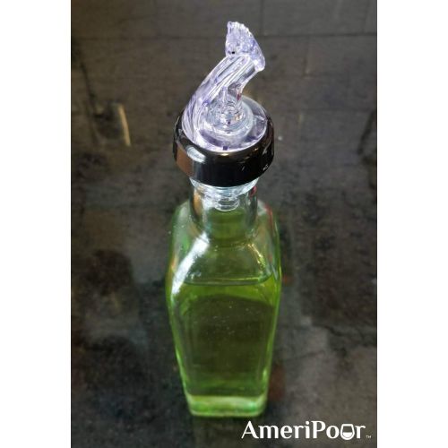  AmeriPour - Speed Pours for Liquor Bottles  With Flap - Made 100% In USA - With Collar - Also a Great Home Kitchen Olive Oil Dispenser Spout for Wine, Spirits, Syrups, and Vinegar