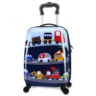 American Lttxin cute kids suitcase pull along boys travelling with 4 wheel hard shell 18 inch for boys veholes
