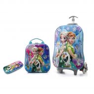 American 3PCS/set, Kids luggage with wheels for girls, Children Schoolbag, Kids suitcase with Anna and Elsa, kids luggage frozen (multicolored)