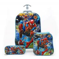 American 3PCS/set New Kids suitcase, Marvel Spiderman Trolley Suitcase Kids Travel Luggage Bag Case