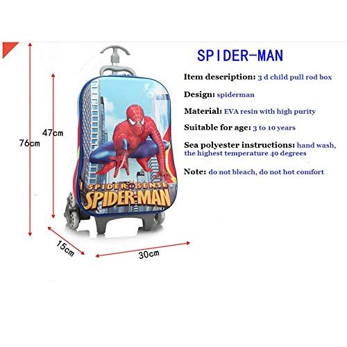  American Kids suitcase, Marvel Spiderman Trolley Suitcase Childs Red/Blue Kids Travel Luggage Bag Case