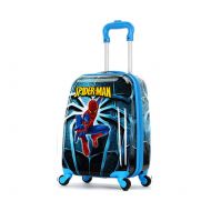 American MOREFUN 18 Inch Carry on Kids Luggage Hard Side Spinner Suitcase Lightweight Wheels (blue spiderman)