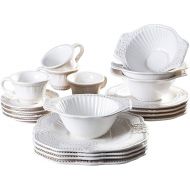 American Atelier 20-Piece Baroque Dinnerware Set, White