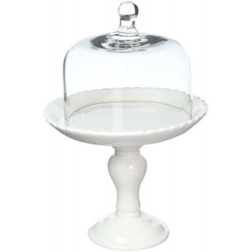  American Atelier Bianca Pedestal Cake Plate with Dome, White
