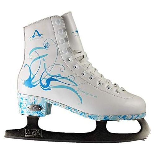  American Athletic Shoe Womens Sumilon Lined Figure Skates with Turquoise Outsole