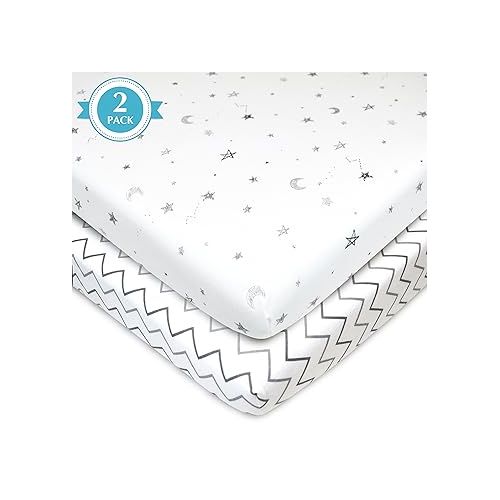  American Baby Company 2 Pack Fitted Mini Crib Sheet 24