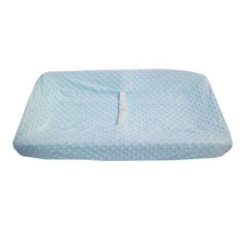  [아마존베스트]American Baby Company Heavenly Soft Minky Dot Fitted Contoured Changing Pad Cover, Blue Puff, for Boys and Girls