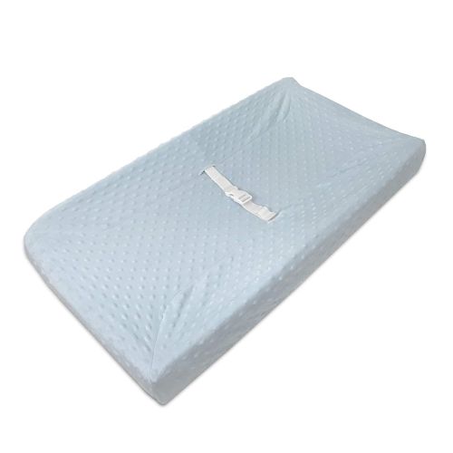  [아마존베스트]American Baby Company Heavenly Soft Minky Dot Fitted Contoured Changing Pad Cover, Blue Puff, for Boys and Girls