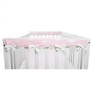 [아마존베스트]American Baby Company 2 Pack Heavenly Soft Chenille Reversible Crib Rail Cover for Side Rails, 3D Cloud/Pink, Narrow for Rails Measuring up to 8 Around