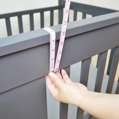  [아마존베스트]American Baby Company 2 Piece Heavenly Soft Chenille Reversible Crib Rail Cover for Side Rails, Grey/White,Wide for Rails Measuring up to 18 Around