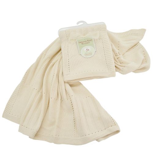  American Baby Company Sweater Knit Swaddle Blanket made with Organic Cotton, Natural Color