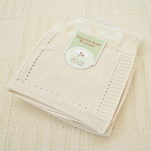  American Baby Company Sweater Knit Swaddle Blanket made with Organic Cotton, Natural Color