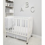 American Baby Company Heavenly Soft Minky Dot 3-Piece Mini/Portable Crib Bedding Set, White