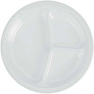 American Balloon Company Crystal Clear Divided Plastic Plates - Clear Plastic Divided Plates - 20 Count