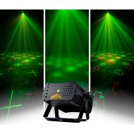 American DJ},description:The ADJ Micro Gobo II is a mini laser effect with a green and red laser that produces more than 200 beams with 8 gobo patterns that may be projected on a w