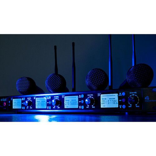  American DJ WM-419 Four-Channel UHF Wireless Handheld Microphone System (540 to 590 MHz)