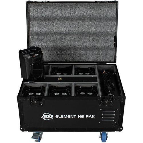  American DJ Element H6 Pak with Charging Case (6-Pack, Black)