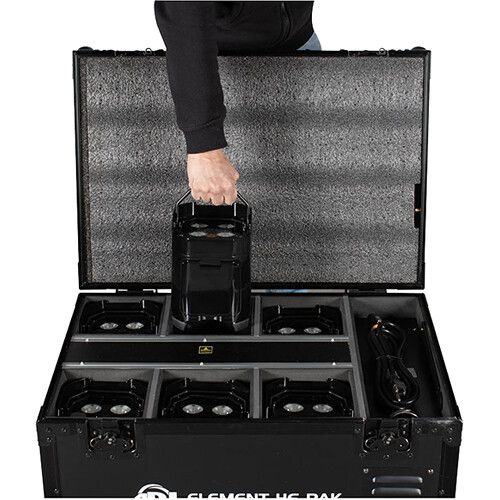  American DJ Element H6 Pak with Charging Case (6-Pack, Black)