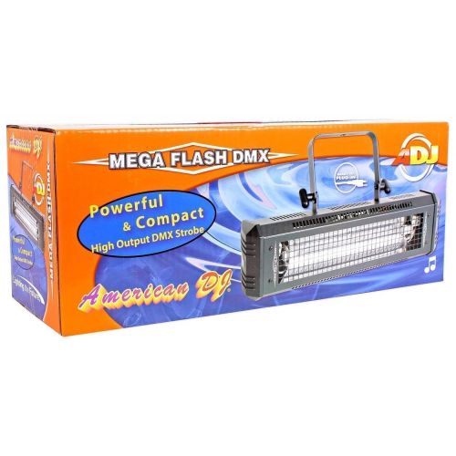  2) American DJ Mega Flash DMX 800W Compact Strobe Lights+4) Mini Strobes+Cables