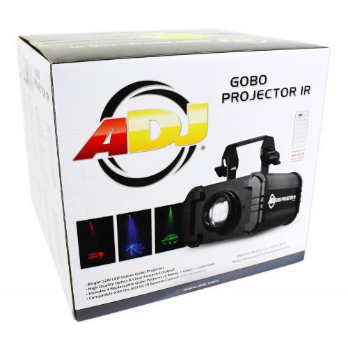  Package: American DJ ADJ GOBO PROJECTOR IR LED Light With IR Remote, 4 Colors, 4 Patterns, Low Heat Output, and Long Lasting LEDs + (2) Chauvet DJ MINI STROBE LED Compact Easy-to-u