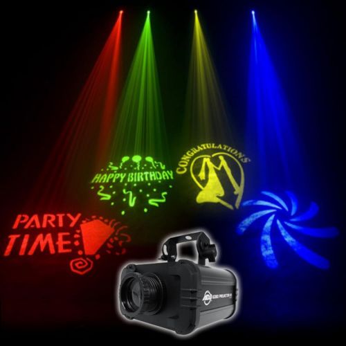  Package: American DJ ADJ GOBO PROJECTOR IR LED Light With IR Remote, 4 Colors, 4 Patterns, Low Heat Output, and Long Lasting LEDs + (2) Chauvet DJ MINI STROBE LED Compact Easy-to-u