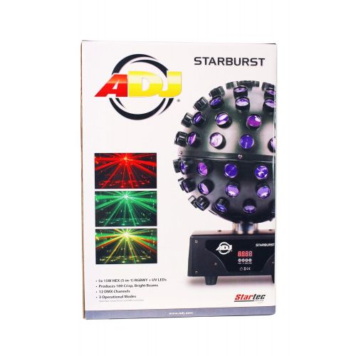  Package: American DJ Starburst LED Sphere Multi Color Shooting Beam DJ Lighting Effect FX Creates 34 Beams With 3 Operation Modes + (2) Chauvet DJ MINI STROBE LED Compact Easy-to-u