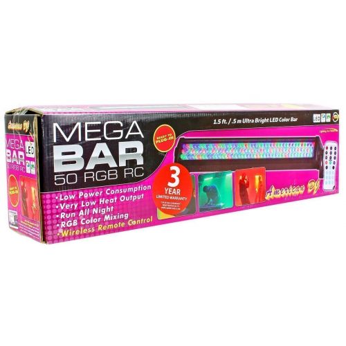  (4) American DJ Mega Bar 50RGB RC RGB LED Color Wash And Strobe Bar Effect Lights With Included RF Remote