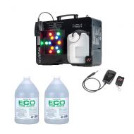 American DJ ADJ Fog Fury Jett Smoke Machine & LED Lights + Eco-Fog Juice Fluid, 2 Gallons