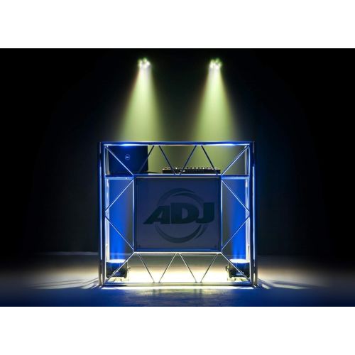  American DJ Pro Event Table II Metal DJ Booth Truss Facade+Carry Case+Par Lights