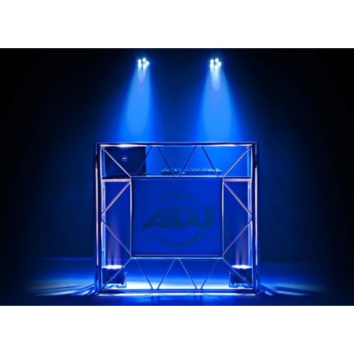  American DJ Pro Event Table II Metal DJ Booth Truss Facade+Carry Case+Par Lights