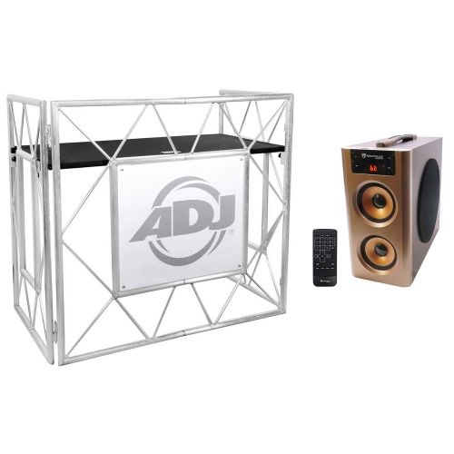  American DJ Pro Event Table II Foldable DJ Booth Truss Facade+Bluetooth Speaker