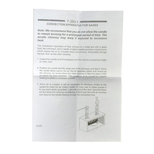  American Educational Products American Educational Glass Convection Apparatus, 8-1/2 Length x 3-1/4 Width x 3-1/2 Height, For Gases