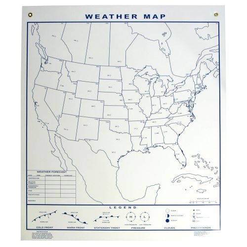 American Educational Products American Educational Reversible Weather and Climagraph Map, 50 Height x 44 Length