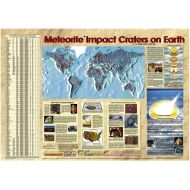 American Educational Products American Educational Meteorites Impact Craters on Earth Map, 38-1/2 Length x 27 Width