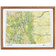 American Educational Products American Educational Colorado Natural Color Relief Map with Oak Wood Frame, 17-3/4 Length x 22-3/4 Width