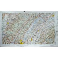 American Educational Products American Educational Tennessee Chattanooga Map with Black Plastic Frame, 31-1/2 Length x 21-1/2 Width