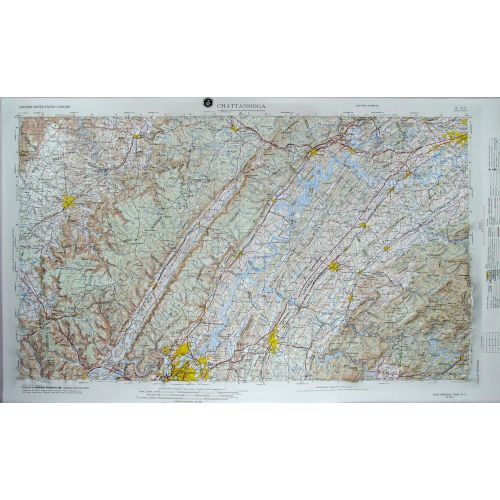  American Educational Products American Educational Tennessee Chattanooga Map with Black Plastic Frame, 31-1/2 Length x 21-1/2 Width
