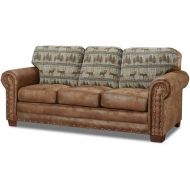 American Furniture Classics Model 8505-90 Deer Teal Lodge Tapestry Sleeper Sofa, Brown