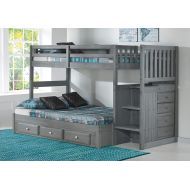 American Furniture Classics 3214-TF-K3 Staircase bunkbed Charcoal Grey