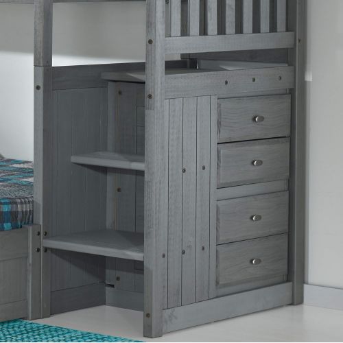  American Furniture Classics 3214-TF-K3 Staircase bunkbed Charcoal Grey
