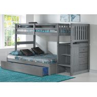American Furniture Classics 3214-TF-TRUN Staircase bunkbed Charcoal Grey