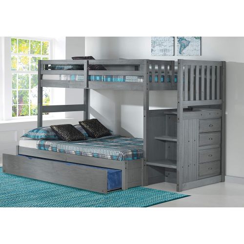  American Furniture Classics 3214-TF-TRUN Staircase bunkbed Charcoal Grey